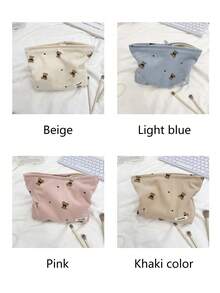 Personalisierte Cord-Kosmetiktasche, personalisierte Lippenstift-Aufbewahrungstasche mit Namenstext, Damen einfache Tasche mit großer Kapazität und Reißverschlussdesign, Lippenstift- und Münzenorganizer, Geschenk für Freunde, Freundin, Beste Freundin Geburtstag Weihnachten Beauty-Accessoires