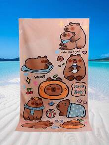 1 件超大加厚吸水保暖超柔软纤维 90x180 印花浴巾/沙滩巾 - 彩色 - 查看 10