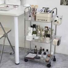 1 件亚克力展示架，高端透明美容院储物车，多层可移动零食车，家用 - 透明 - 查看 6