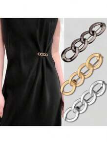 1pc/2pcs/3pcs/4pcs/6pcs Versatile Detachable Metal Waist Clincher Pins For Pants, Jeans, Fashionable Adjustable Waistband Buckle Clips, No Sewing Needed To Tighten Waistline, Anti-Escape, Also For Dress Cuffs