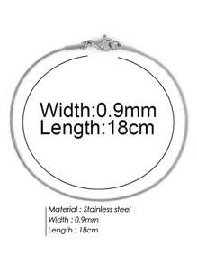 1 pièce Bracelet À Chaîne En Acier Inoxydable En Plaquage À L'Or Serpent Os Pour Adapté Pour Port Quotidien