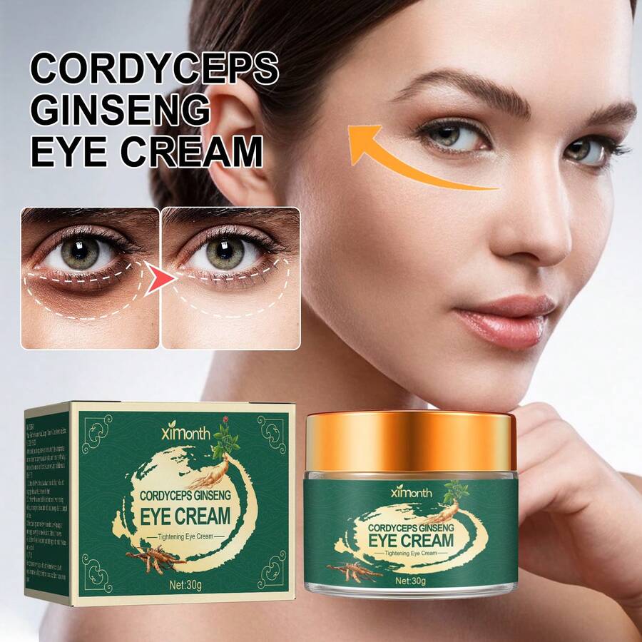 Ximonth Cordyceps Ginseng Eye Cream Makes Skin Look Smoother Around The Eyes, Eye Bags, Dark Circles, Moisturizes, Softens And Tightens The Skin - 彩色 - 查看 1