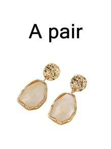 1 Paar vintage-inspierierte goldene personalisierte Damen-Ohrringe, modische, feminine und vielseitige Ohrringe, überdimensionierte palastinspirierte Ohrringe, hochwertige leichte Luxus-Asymmetrische geometrische Ohrringe aus Harz, geeignet für den täglichen Gebrauch, Geschenk für Mutter, Freundin