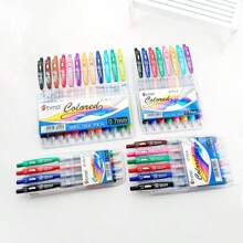 1 pieza Bolígrafo retráctil colorido, pluma para dibujar, diario y arte del estudiante, disponible en 12/8/6/4 colores, pluma de acuarela, pluma para pintar y grafiti en tu diario DIY, bolígrafo de gran capacidad de color, resaltador, útiles escolares, vuelta al cole