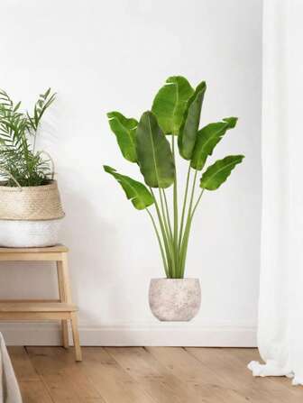 1 stuk muurstickers met simulatie van groene planten, waterdichte PVC-muurstickers, gemakkelijk te plakken en te verwijderen, cadeaus voor vrienden en familie, toepasbaar op woonkamerdecoratie, slaapkamerdecoratie, garderobedecoratie, verandadecoratie, kamerdecoratie, studentenappartementdecoratie, loungedecoratie
