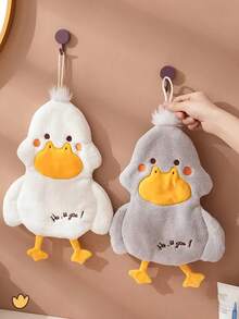 1pc Cute Countryside Style Small Duck Hand Towel, Hanging, Absorbent & Easy To Clean, Multipurpose Decorative Towel Home Bathroom Decor Fall Decor Back To School Dish Cloths Kitchen Towel - Multicolor - View 1