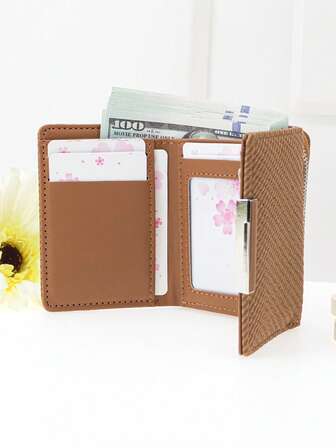 MINGYOU 紧凑型三折手拿钱包 多功能 PU 皮革女士钱包 带拉链 大容量零钱包 卡包和证件夹 女士迷你钱包 钱包 小钱包 男士钱包 皮革可爱钱包