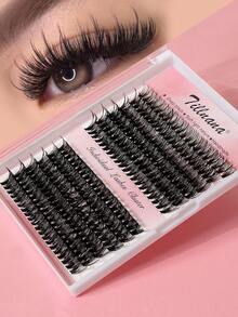 240pcs/12rows Luxurious Mixed 40D+50D Eyelash Extensions 12-16mm, Waterproof Mink Lashes For Natural Look, Suitable For Daily Makeup Or Outdoor Events - Black - View 3