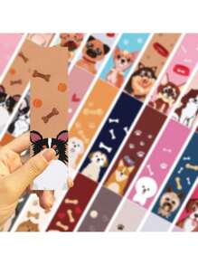 5 pièces/10 pièces/15 pièces/20 pièces/30 pièces Série de marque-pages de chien de dessin animé, matériel de papeterie DIY artistique simple, livraison aléatoire, différence de couleur par rapport à l'article physique, retour à l'école