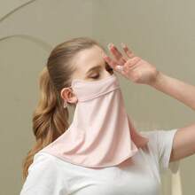 1PC Sun Protection Mask For Women, Summer Thin Face Shield, Semi-Protective Neck, Ice Silk Sunshade Veil For Women, Breathable For Outdoor Cycling