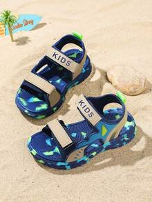 Kids Open Toe Sandals, Children Summer Breathable Hook&Loop Beach Shoes, Lightweight & Sports Sandals, Suitable For Beach And Casual Wear