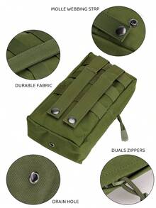 Tactical Molle Pouch Water-Resistant Compact Utility EDC Waist Bag Pack - 軍綠色 - 查看 3