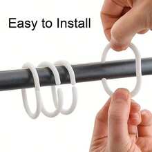 12/24pcs Shower Curtain Hooks, Shower Curtain Rings, C-Shape Plastic Shower Curtain Hooks, Stylish Bathroom AccessoriesChristmas Decor