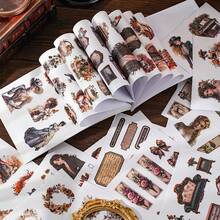 20 件/本贴纸书，雅典庄园系列，复古精致的人物和景观建筑主题贴纸，模切易撕，剪贴簿用品，装饰笔记本，相框，手机壳，水杯，垃圾桶，文具盒，DIY 个性化拼贴画，学校用品，返校