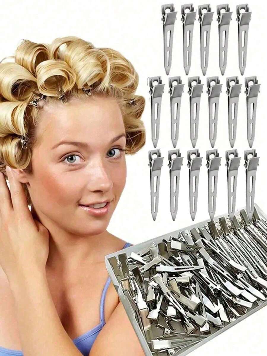 100个装 专业女士沙龙固定发夹 5.5厘米 卷发金属发夹 蓬松发根夹 DIY工具 美发配饰 无痕发夹 美发造型工具（100个/50个/30个/15个/5个），返校季，旅行度假必备，女士发饰，后梳，理发师配件，吹风机，头发，旅行，美发产品，美发工具，美发用品，理发师，理发师配件，理发店，美发设备 - 銀色 - 查看 1