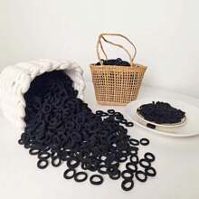 500pcs/Set High Elastic Black Simple Versatile Cute Hair Scrunchies, Mother's Day Gift Hair Ties Ponytail Holders Hair Elastics Hair Rope