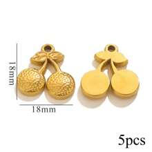 5PCS Stainless Steel Fashion Simple Rose Heart Pendant DIY Necklace Earrings Bracelet Jewelry Making Supplies Suitable For Women Gift