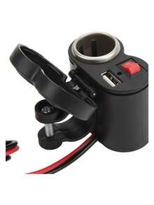 Cargador de motocicleta USB para moto carga rápida resistente a golpes agua compatible GPS smartphone batería accesorio universal portátil práctico instalación sencilla - Negro - Ver 2