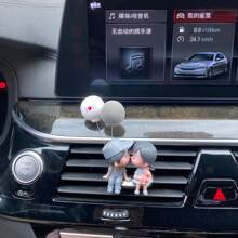 2pcs Cute Couple Doll Car Interior Decorations For Dashboard, Air Vent, Display