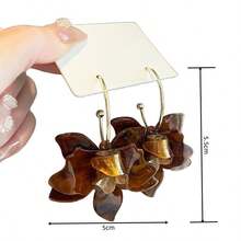 2pcs Vintage Acrylic Jasmine White Flower Earrings, Elegant Niche Luxury Floral Earrings - Flower Earrings - View 5