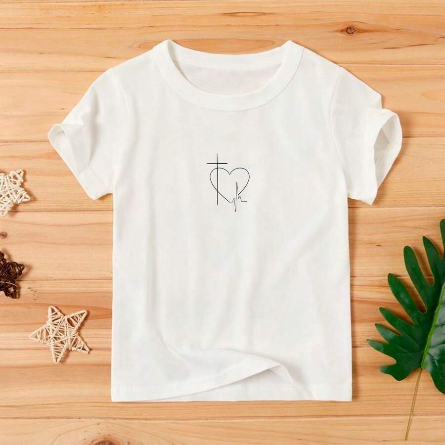 CAMISETA CASUAL, ROPA CRISTIANA, CAMISETA DE MUJER DE MANGA CORTA DE CUELLO REDONDO CON ESTAMPADO DE LEMA SIMPLE, VERSÁTIL PARA USO DIARIO. CAMISETAS GRÁFICAS PARA MUJER     Casual  Dulce  Suave        Vacaciones  Deportivo  Casa  Diario  Calle  regreso a casa  Despedida de soltera  viaje  Escenario y concierto - Blanco - Ver 1