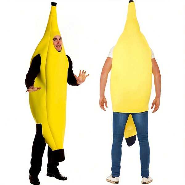 1pc Attractive Banana Costume, Funny Banana Outfit Suitable For Costume Parties, Role Playing, School, Office, Home, Unisex Adult