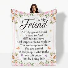 A Blanket For The Best Friend,Super Soft Flannel Printed  Blanket,As Birthday Gifts, Family, Wedding, Souvenir Blankets, Polyester Blankets Suitable For All Seasons, Washable, Machine Washable, Lightweight, Breathable, Comfortable, Warm, Unique, 280gsm For Him, Her Personalized Ideal Gifts For Her,Perfect Nap, Camping, Travel, Home, Daily Life, Office Decoration, Birthday, Anniversary, Valentine's Day, Thanksgiving, Christmas, Halloween, Wedding, New Year Gifts ,Sofa,Bed,Car,Bedroom,Living Room,Office,  Outdoor Camping, Beach,Wall Decoration - 彩色 - 查看 1