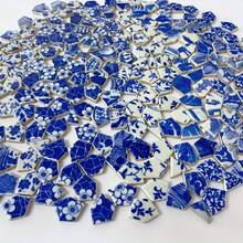 100g/200g 独特的东方蓝白马赛克瓷砖，高温烧制防水易清洁古典花卉六角形马赛克材料，适用于 DIY 工艺品、花园、庭院、墙壁、游泳池、楼梯装饰、马赛克艺术制作 - 彩色 - 查看 4