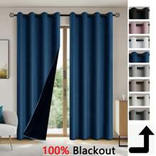 2pcs Blackout Curtains Thermal Insulated Lined Window Curtain Panels For Living Room, Bedroom, Kitchen, Bathroom, Home Decor Curtains For Living Room Room Decor Home Decor Living Room Kitchen Decor Living Room Decor Room Decor Curtains Bedroom