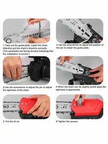 Electric Chainsaw, 12-Inch Cordless Chainsaw With Brushless Motor And 2 12800mah Batteries For Wood Cutting, Tree Trimming, Gardening, Yard And Garden Tools