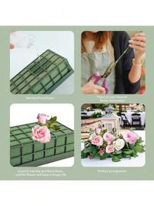 1pc Flower Arrangement Mesh Flower Mud And Fixer, Flower Cage Basket Flower Holder Plastic MeshFlower Mud, Wedding Centerpieces & Tabletop Displays DlY Flower Arrangement Mud Block