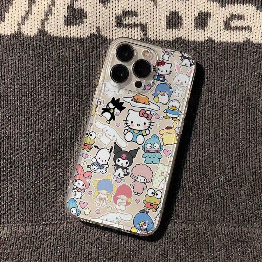 1pc Hello Kitty Sanrio Transparent Space Case Cute Bow Hello Kitty Cat Shockproof Anti-Drop Full-Body Phone Case For IPhone 16 Pro Max/16 Pro/16 Plus/16/15/14/13/12/11/XS Max/XS/XR/Galaxy S22 FE/S23 Ultra/S24 PLUS/S25 Edge - Cute & Stylish, Perfect Gift For Holidays/Birthdays/Anniversaries