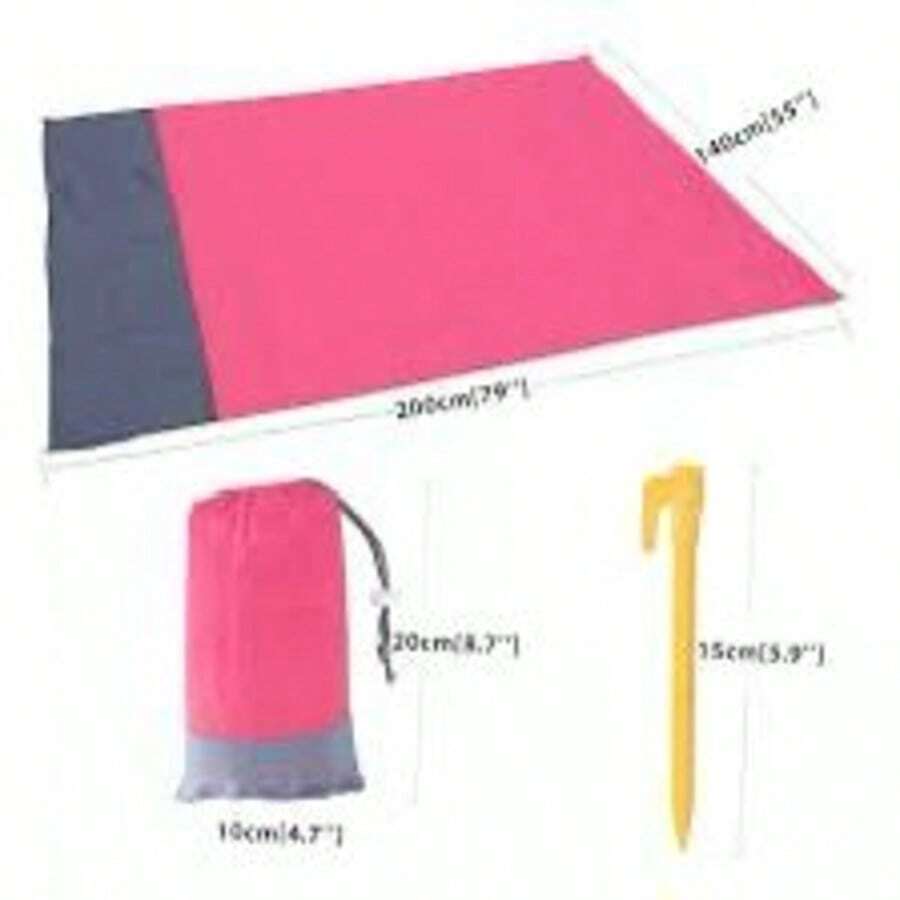 Lona para suelo picnic playa o césped con estacas para clavar medidas 2 punto 10 metros resistente impermeable ligera fácil instalación uso exterior protección camping jardín eventos familiares premium - Rosa - Ver 1