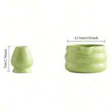 2PCS Japanese Style Matcha Set Matcha Bowl With Mouth Song Dynasty Tea Tip Tool Matcha Whisker Stand