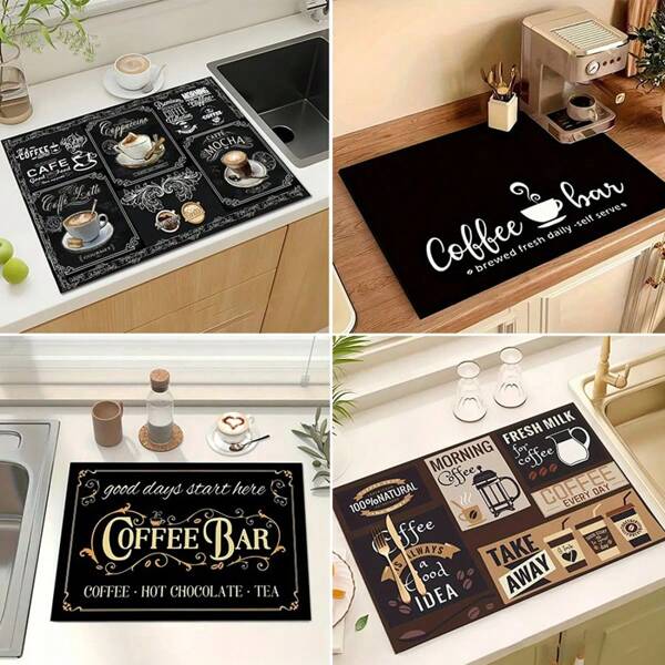 1 PC Coffee Machine Drain Pad, Kitchen Countertop,Household Kitchen Table Mat Insulation Absorbent Diatomaceous Soft Pad, Bowl And Plate Insulation Coaster Non Slip Coffee Maker Mat Anti-Slip Silicone Dish Drying Mats For Kitchen Counter Draining Pad Decor Gift Fit Coffee Maker Coffee Pot Espresso Machine ,Dehumidifier For Home