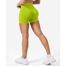 Women Workout Impact Shorts 3.6"/ 4.5"/ 6" Scrunch Butt Lifting Gym Seamless Booty Biker Shorts - Tender Shoots - View 5