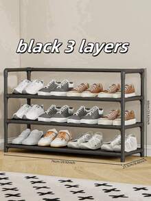 1pc 3-7 Tiers Easy Assemble Shoe Rack, High Capacity Compact Space-Saving Floor Stand Storage Shelves For Bedroom Decor - Multicolor - View 10