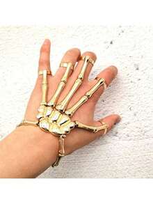 2025-新款欧美手链时尚个性朋克骷髅手骨百搭五指戒指手链可调节一体链 - 生日礼物 - 毕业礼物 - 礼物 - 彩色 - 查看 6