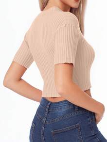 DUKEZA Women Knit Tops - Deep Apricot - View 2