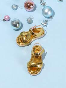 Toddler Girls' Butterfly Decor Slip-On Open Toe Sandals - Gold - View 4