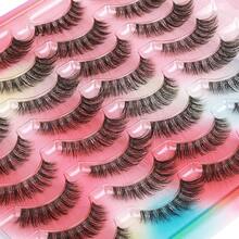 False Eyelashes 14mm Faux 3D Mink Lashes Natural Look Eye Wispy Lashes Pack By Kiromiro, 14 Pairs - Mắt mèo C05 - Xem 8