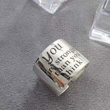 Vintage English Letter Open Ring, Fashion Versatile Classic Finger Ring