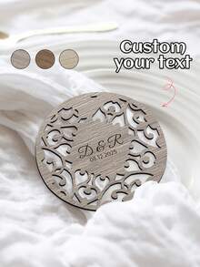 Wedding Favors In Bulk - Personalized Gift Coaster Favors - Rustic Wedding Favors For Guests- Wedding Shower Favors - Wedding Gift Coasters Wedding Favors For Guests In Bulk - Personalized Coasters - Custom Wood Coasters - Wedding Party Favors - Rustic Wedding Favors - Multicolor - View 1