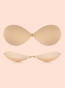 2 Pairs Of Adhesive Reusable Strapless Front Closure Bras, Invisible Nipple Cover Boob Pads, Women Underwear And Lingerie Accessories For Dresses And Gowns In Summer