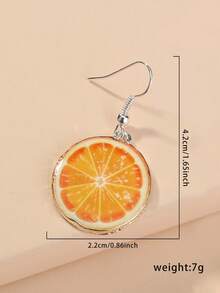 Nooxian 1 Pair Summer Casual Fruit Element Fresh Orange Earrings - Multicolor - View 7
