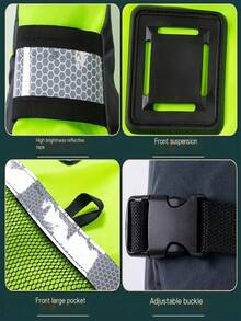 Buoyancy Vest, Lightweight, Life Jacket, Adult, Surfing, Fishing, Outdoor, Life Vest, Kayaking, Swimming, Flotation, Boating, Large Pocket Design, Adjustable Strap, Unisex, Drifting, Beach Essentials, Beach Accessories, Pool Float - Fluorescent Green - View 5