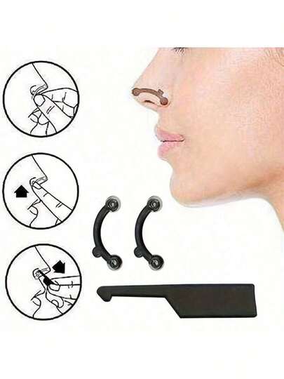 9件/18件3D鼻部提升夹，精准贴合鼻型，3D塑形，轻松打造高鼻梁鼻，从鼻梁到鼻翼全面修饰，有效提升鼻部立体感，方便易用，随时开启你的鼻部美容计划，适合不同鼻型，适合日常妆容、约会、派对等重要场合