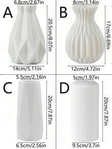 1pc, White Plastic Vase, Dried Flower Decoration Vase, Art Vase Flower Arrangement, Simple Living Room And Dining Room Decoration, Home Decoration, Spring Decoration Ornaments, Valentine's Day Wedding Decoration