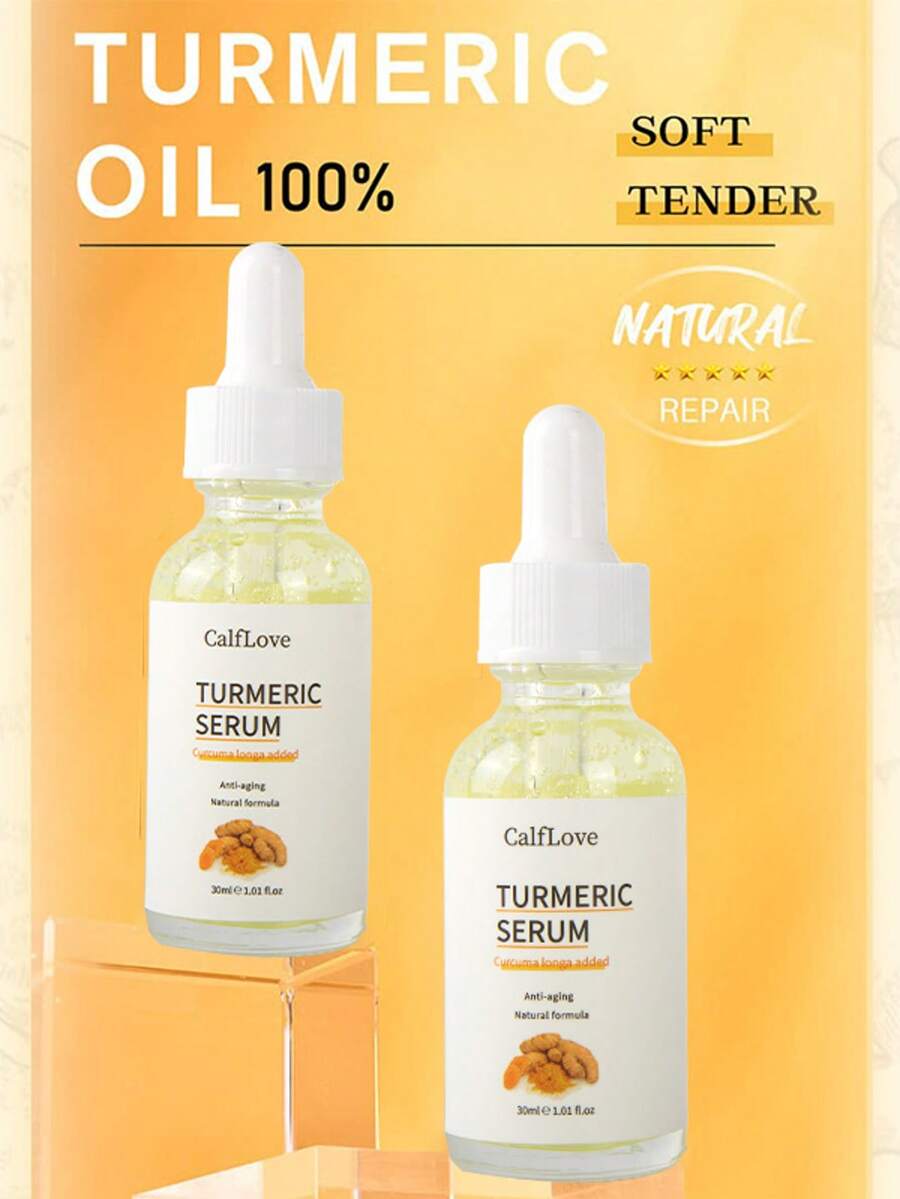 Turmeric Face Serum – Brightening & Hydrating Essence With Anti-Wrinkle, Firming, Dark Spot & Fine Line Care For Glowing Skin 30ml/1pcs - Green - View 1