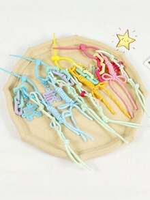 1 PIEZA Accesorio de bolso con estilo de macaron para la playa, fiesta, estilo de playa, que contiene cuerda y llavero con forma de rompecabezas de acrílico, accesorio de llavero que se puede usar como colgante de bolso o coche. Regalo de San Valentín elegante para adolescentes